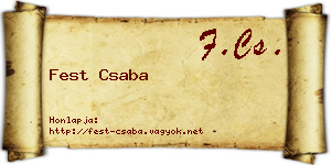 Fest Csaba névjegykártya