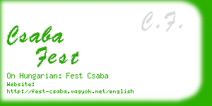 csaba fest business card